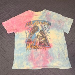 Y2K Women’s Def Leppard Tye Dye Band Tee Size 2XL Tour Tee